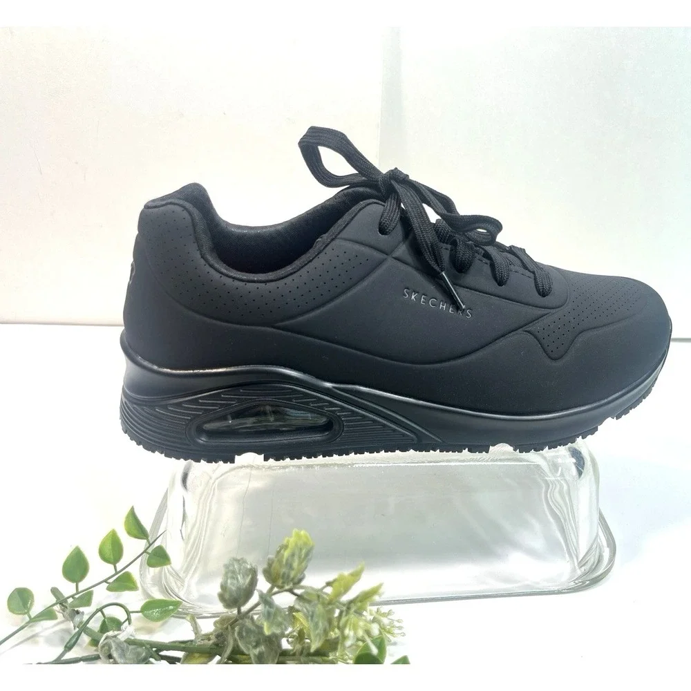 Skechers Womens Work Relaxed Fit‎ UNO SR Slip Resistant Black Shoes Size9 Wide